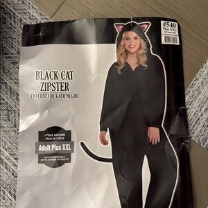 Black Cat Zipster Costume - Plus Size